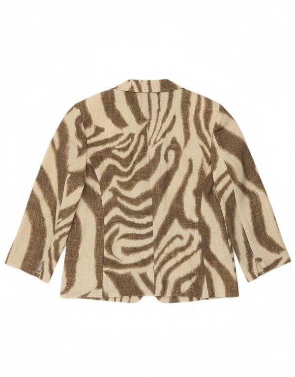 Vintage Dame Oversized 3/4-ærmet Blazer Jacket UK 10 Small Brown