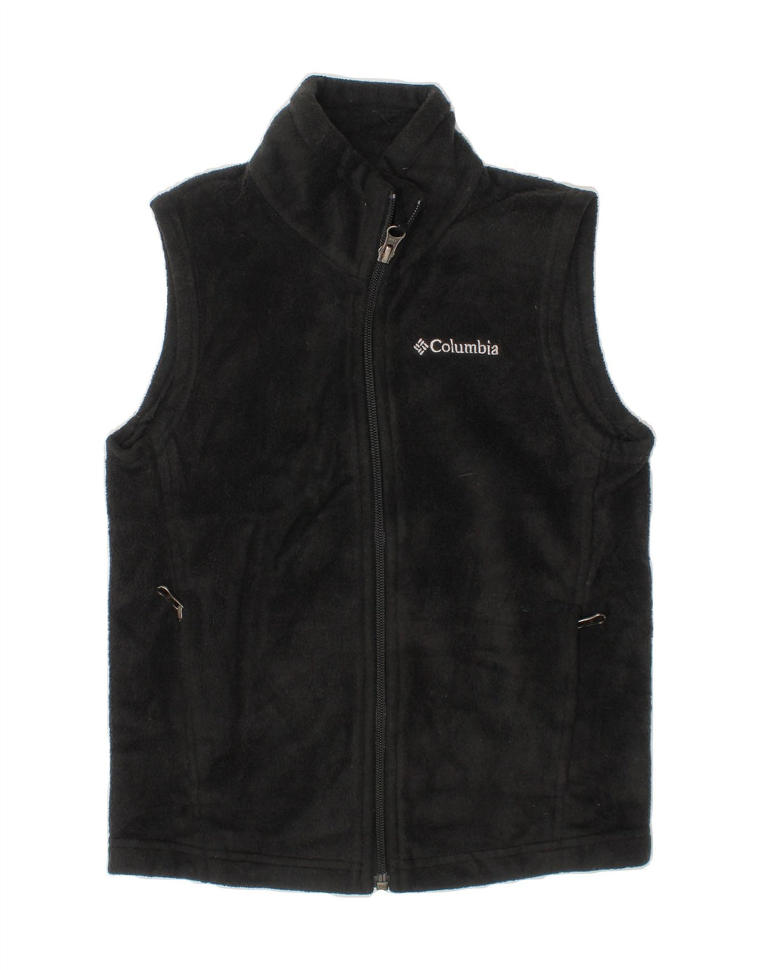 COLUMBIA Boys Fleece Gilet 6-7 Years XS Black Polyester Vintage Columbia and Second-Hand Columbia from Messina Hembry 