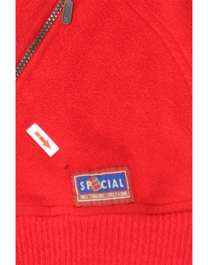 Silvy Herre Zip Neck Fleece Jumper Large Red Fair Isle Polyester