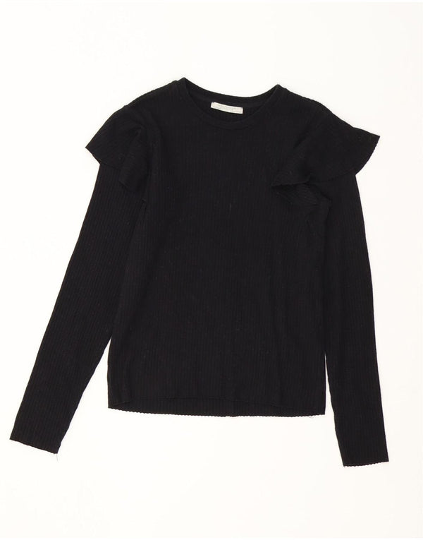 Zara Dame Bluse Top UK 12 Medium Sort