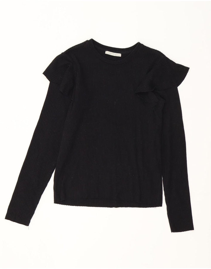 Zara Dame Bluse Top UK 12 Medium Sort