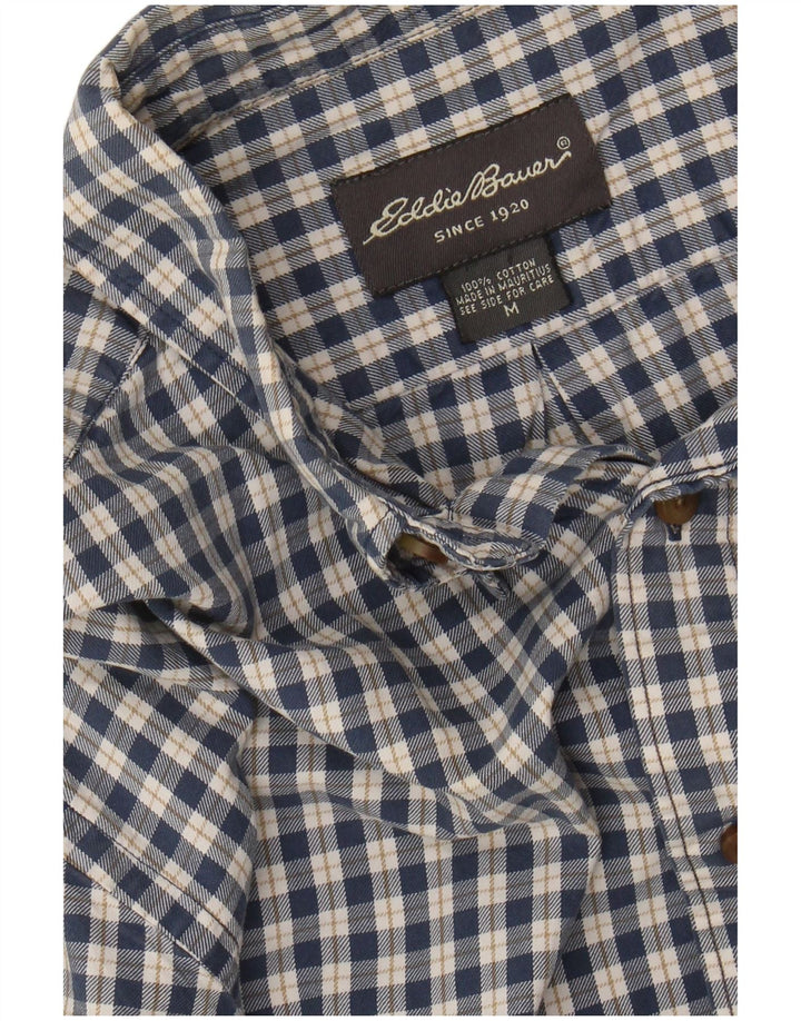 Eddie Bauer Herre Flanelskjorte Medium Blue Ternet Bomuld