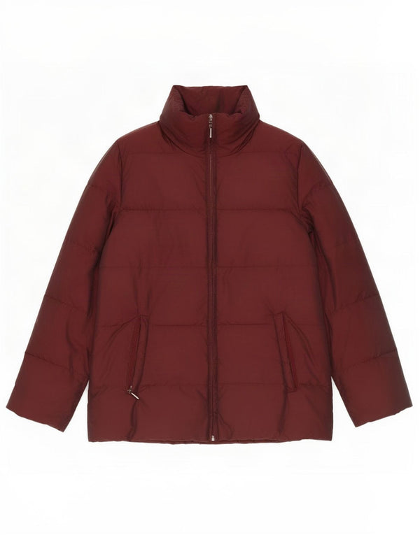 Zara polstret jakke til kvinder UK 14 Medium Maroon