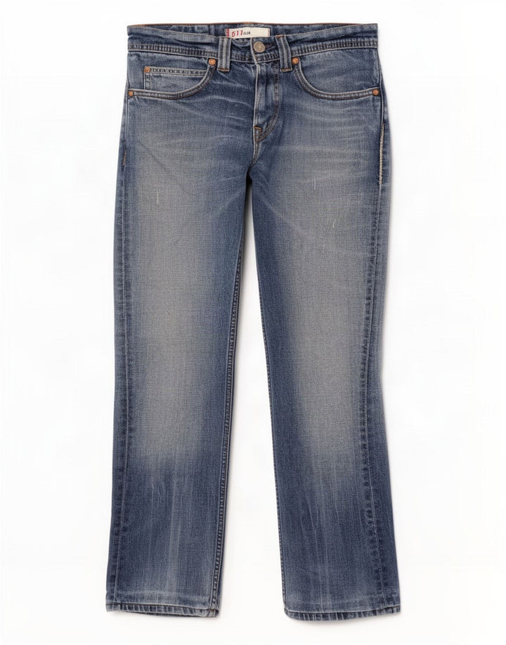 Levi's Womens 511 Distressed Slim Jeans W30 L29 Blå Bomuld