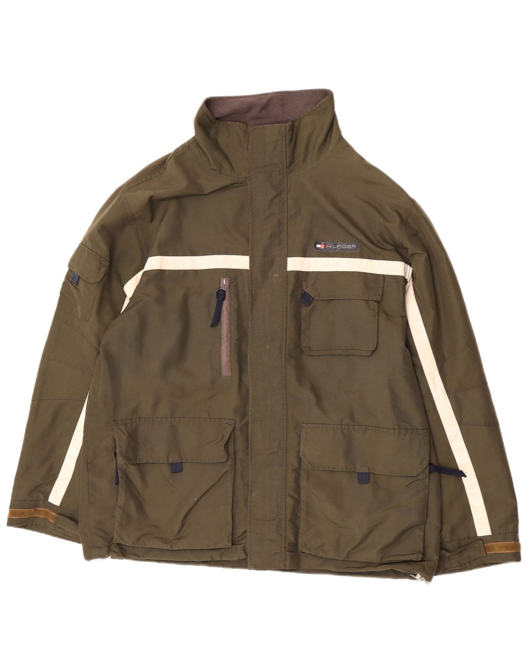Tommy Hilfiger Herre Utility Jacket UK 40 Large Khaki Colourblock Polyester