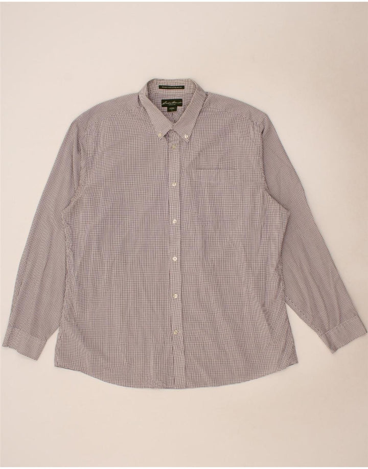 EDDIE BAUER Mens Relaxed Fit Shirt XL Brown Check Cotton Vintage Eddie Bauer and Second-Hand Eddie Bauer from Messina Hembry 