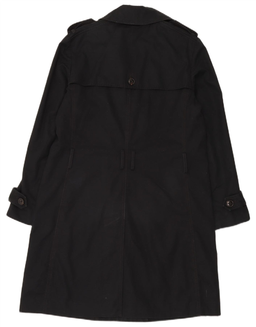 Gap Dame Dobbeltradet Trench Coat UK 14 Medium Sort Bomuld