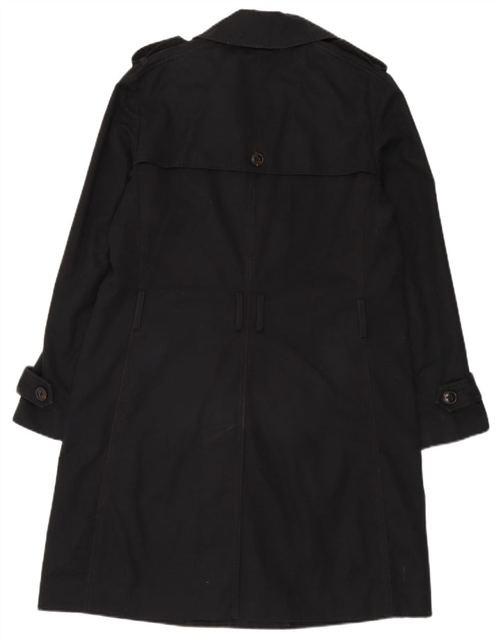 Gap Dame Dobbeltradet Trench Coat UK 14 Medium Sort Bomuld