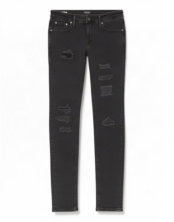 Jack & Jones Herre Liam Distressed Skinny Jeans W32 L32 Grå Bomuld