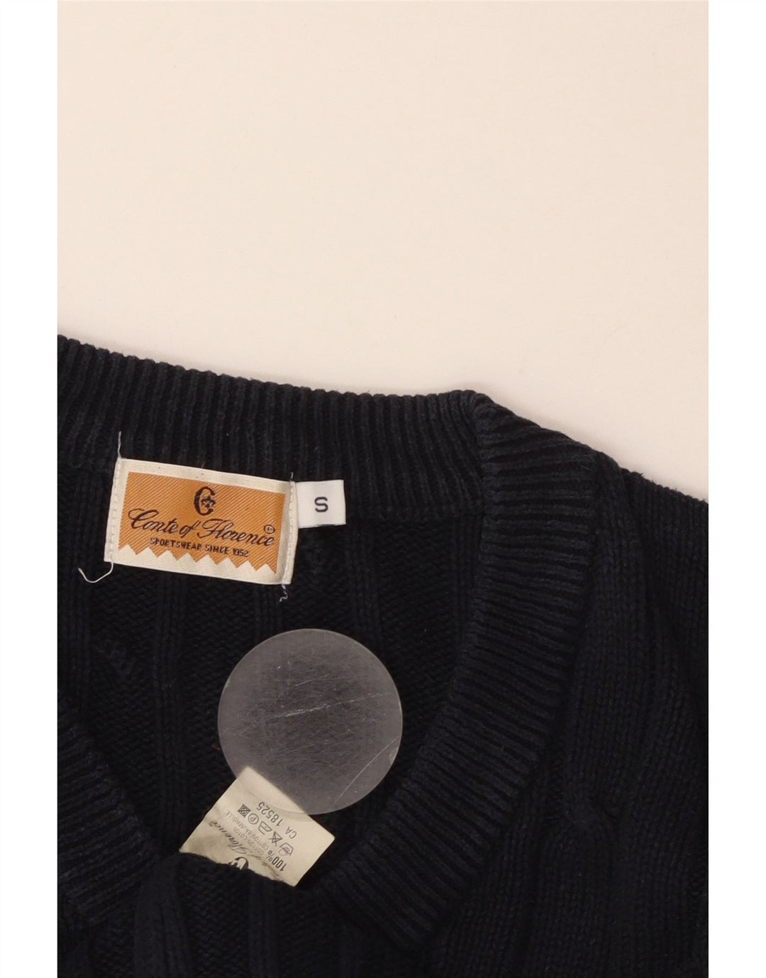 CONTE OF FLORENCE Dame V-hals sweater UK 10 Small Navy Blue