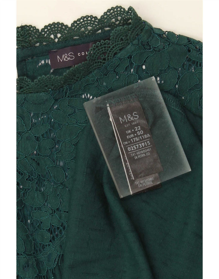Marks & Spencer Damebluse Top UK 22 3XL Grøn Viscose
