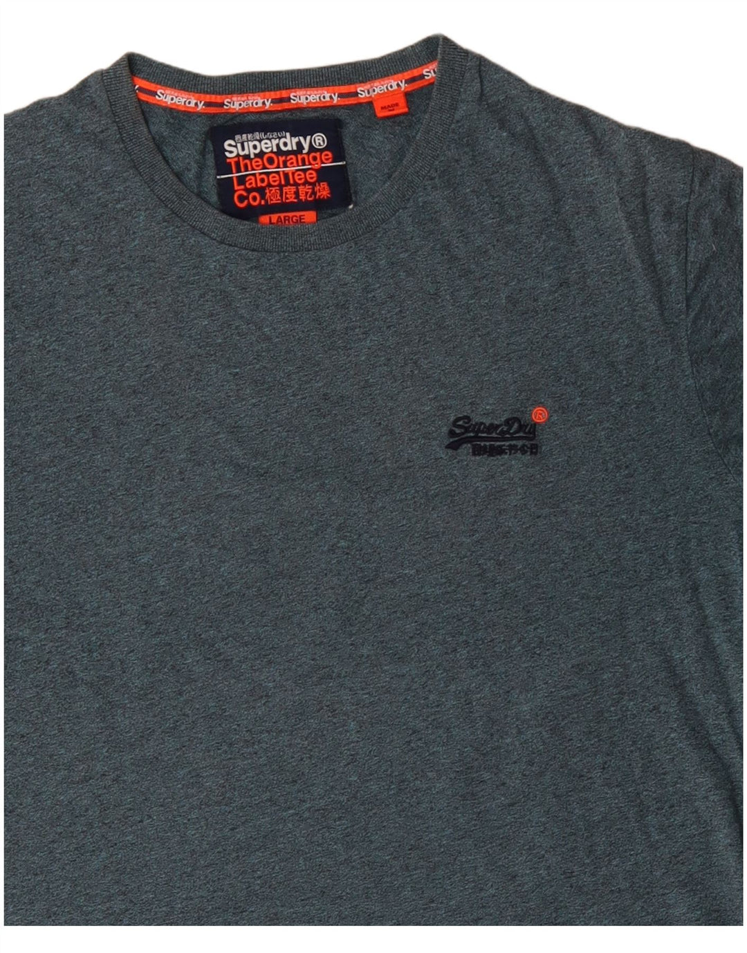 Superdry T-shirt top til mænd, stor blå flækket