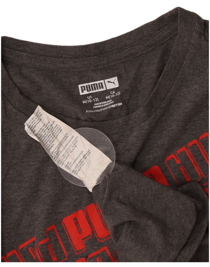 Puma drenge grafisk t-shirt top 10-11 år medium grå bomuld