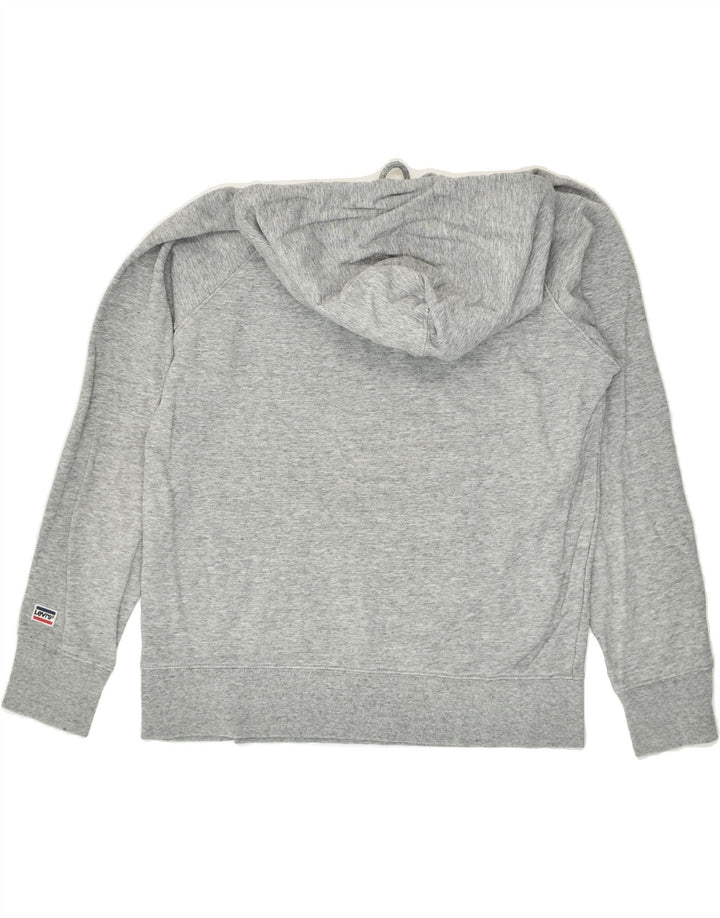 LEVI'S Womens Oversized Graphic Hoodie Jumper UK 10 Small Grey Cotton | Vintage Levi's | Thrift | Second-Hand Levi's | Used Clothing | Messina Hembry 