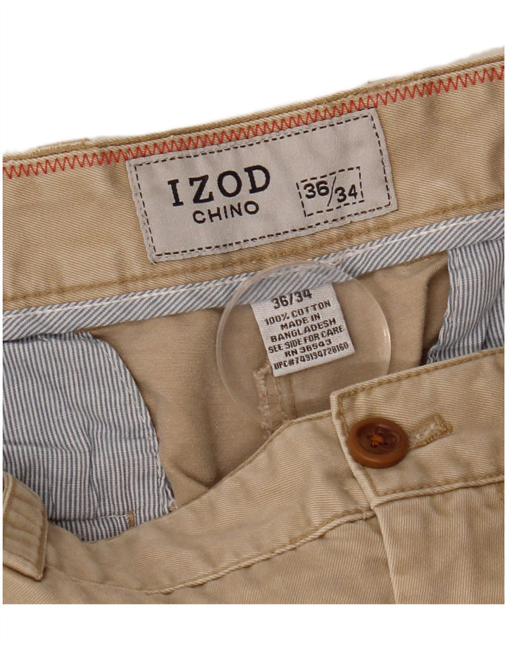 IZOD Straight Chino Bukser til mænd W36 L34 Beige Bomuld
