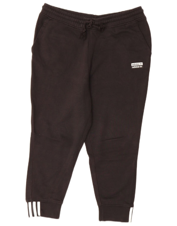 Adidas Dame Capri Træningsdragt Bukser Joggers UK 16 Large Black Bomuld