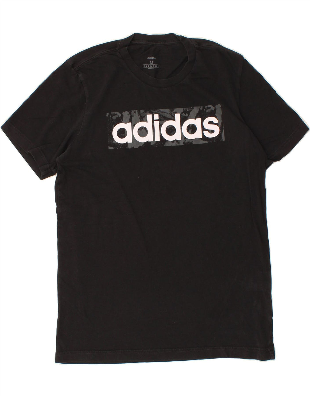 ADIDAS Mens Graphic T-Shirt Top Medium Black Cotton Vintage Adidas and Second-Hand Adidas from Messina Hembry 