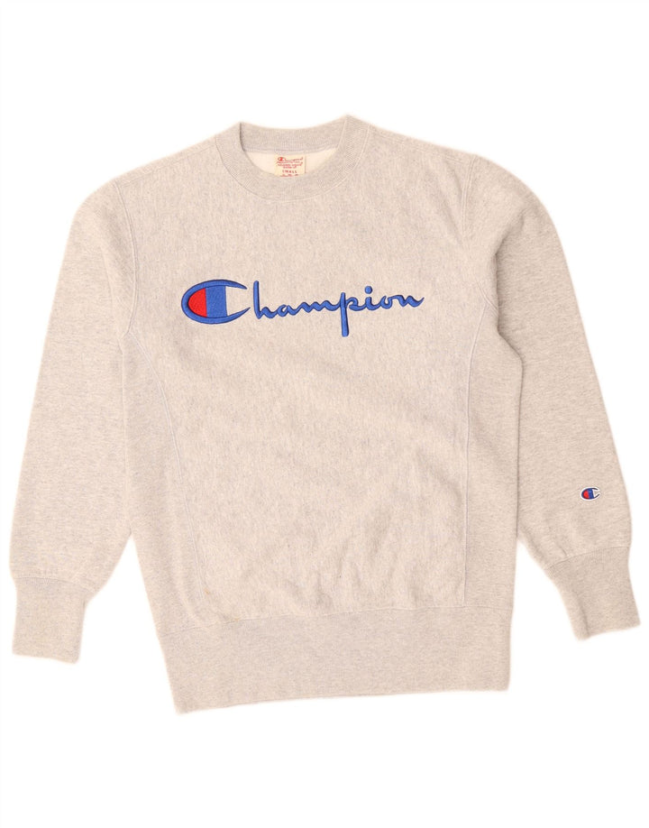 Champion Herre grafisk sweatshirt Jumper lille grå flækket bomuld