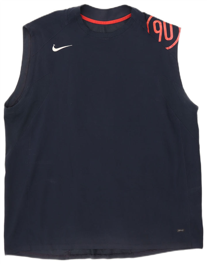 Nike Herre Dri Fit Grafisk Vest Top XL Marineblå
