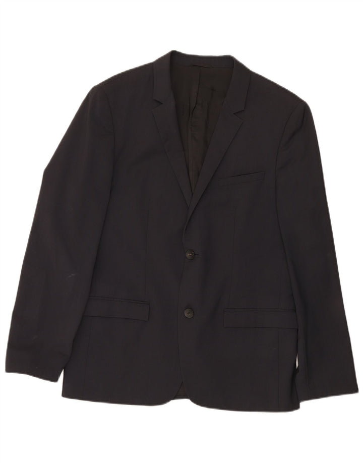 Calvin Klein Herre 2-knap 2-delt jakkesæt IT 50 Large W34 L33 Sort Uld
