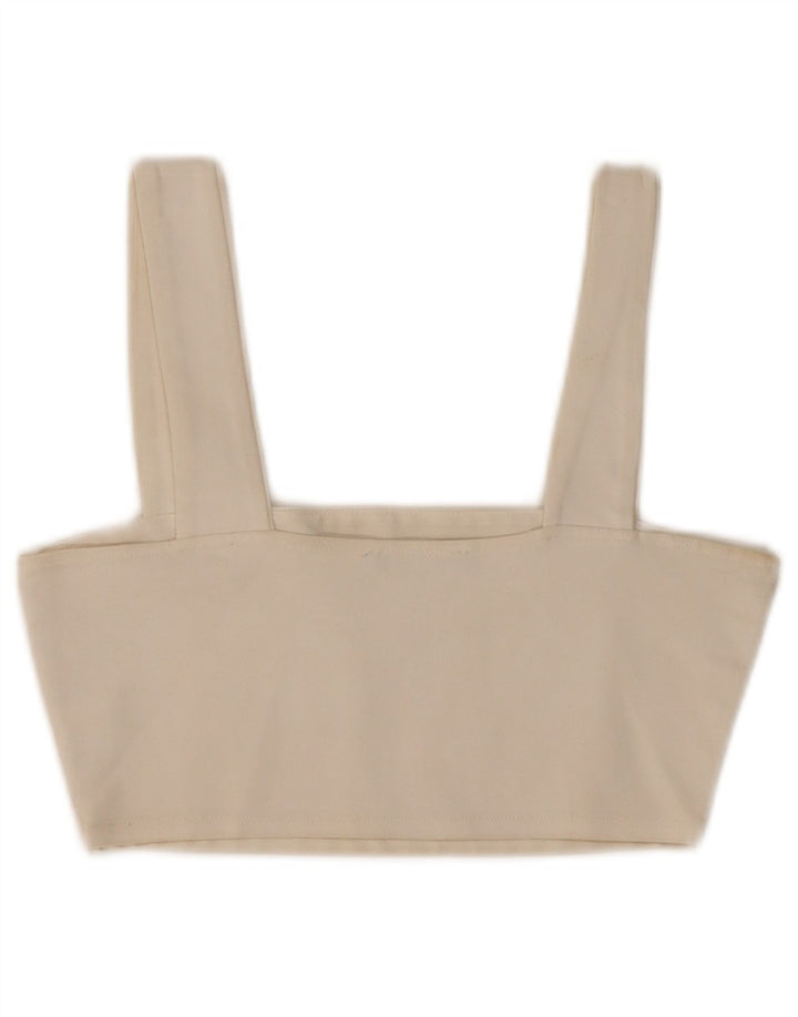 Zara Womens Crop Top UK 8 Small White Viscose