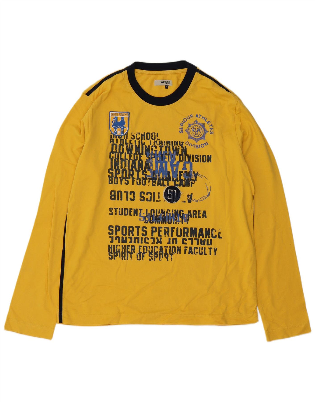 Gas Herre Grafisk Top Langærmet XL Gul Colourblock