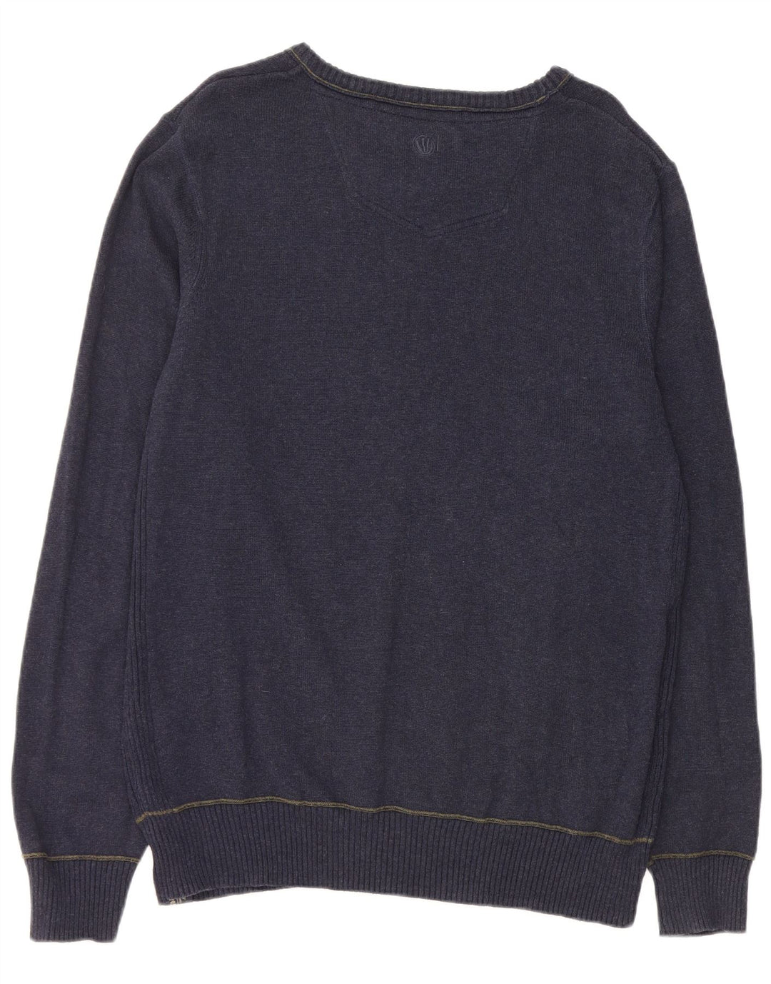 FED FACE Herre Boat Neck Jumper Sweater Stor Marineblå Bomuld