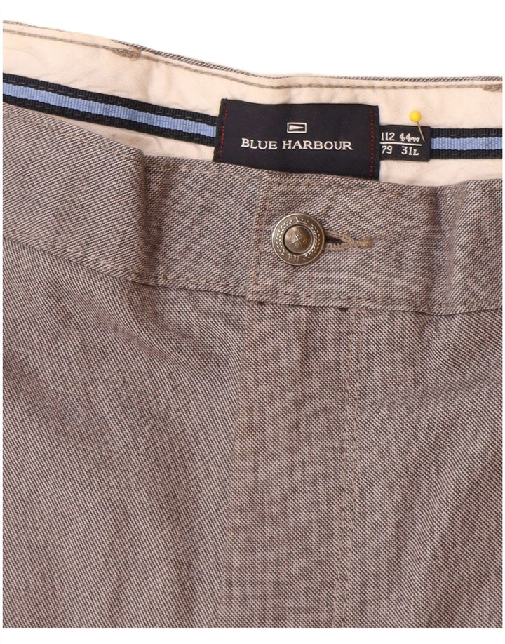 Marks & Spencer Herre Blue Harbor Straight Casual Bukser W44 L31 Grå