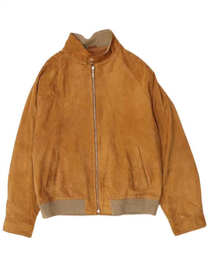 Gerani Herre Ruskind Bomber Jacket IT 56 3XL Beige Læder