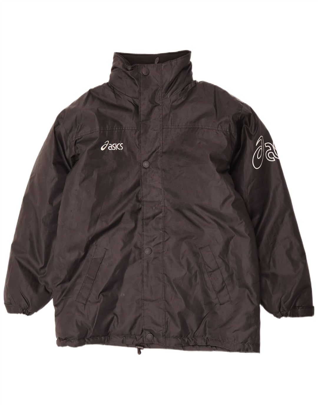 Asics Herre Graphic Windbreaker Jacket UK 40 Large Black Polyester