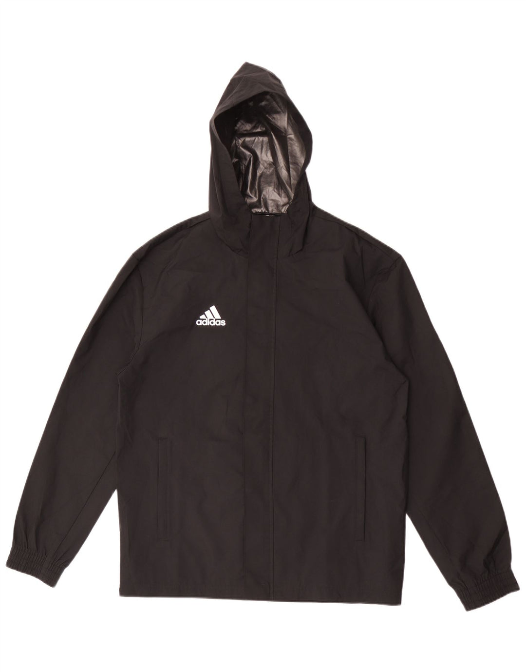 Adidas Regnjakke med hætte til mænd UK 36 Lille sort polyester