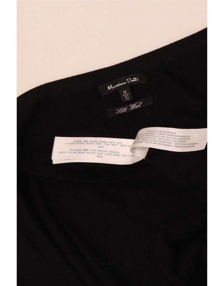 Massimo Dutti Dame One Shoulder Jumper Kjole UK 12 Medium Sort Silke