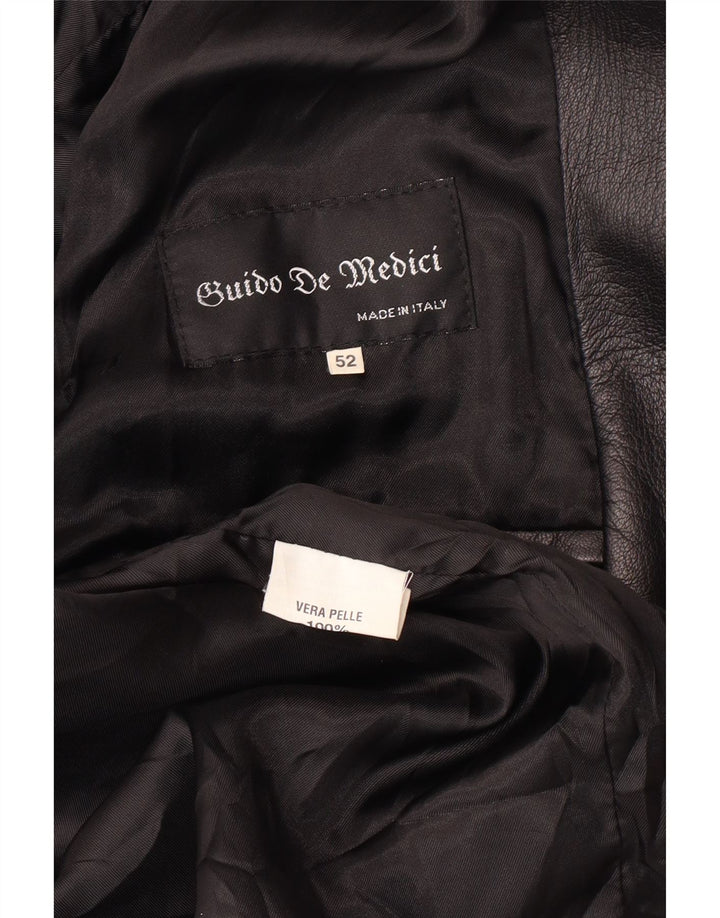 Vintage dame læderjakke IT 52 2XL sort læder