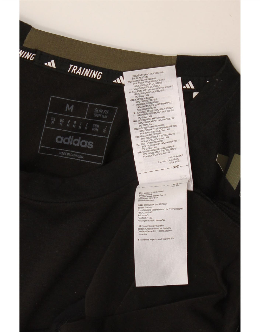 ADIDAS Aeroready Slim Fit T-shirt top mellem sort polyester til mænd