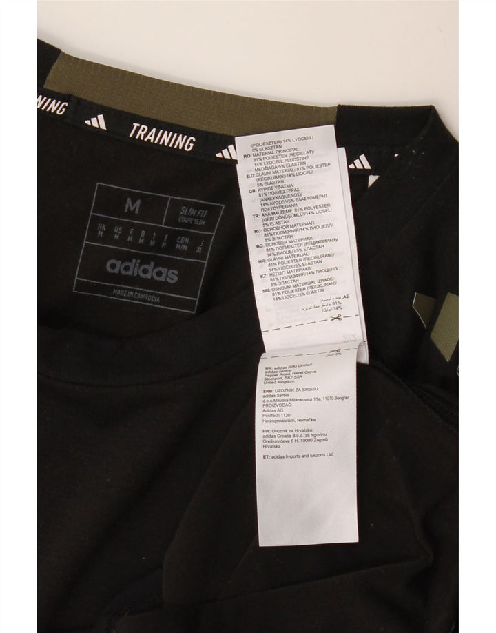 ADIDAS Aeroready Slim Fit T-shirt top mellem sort polyester til mænd