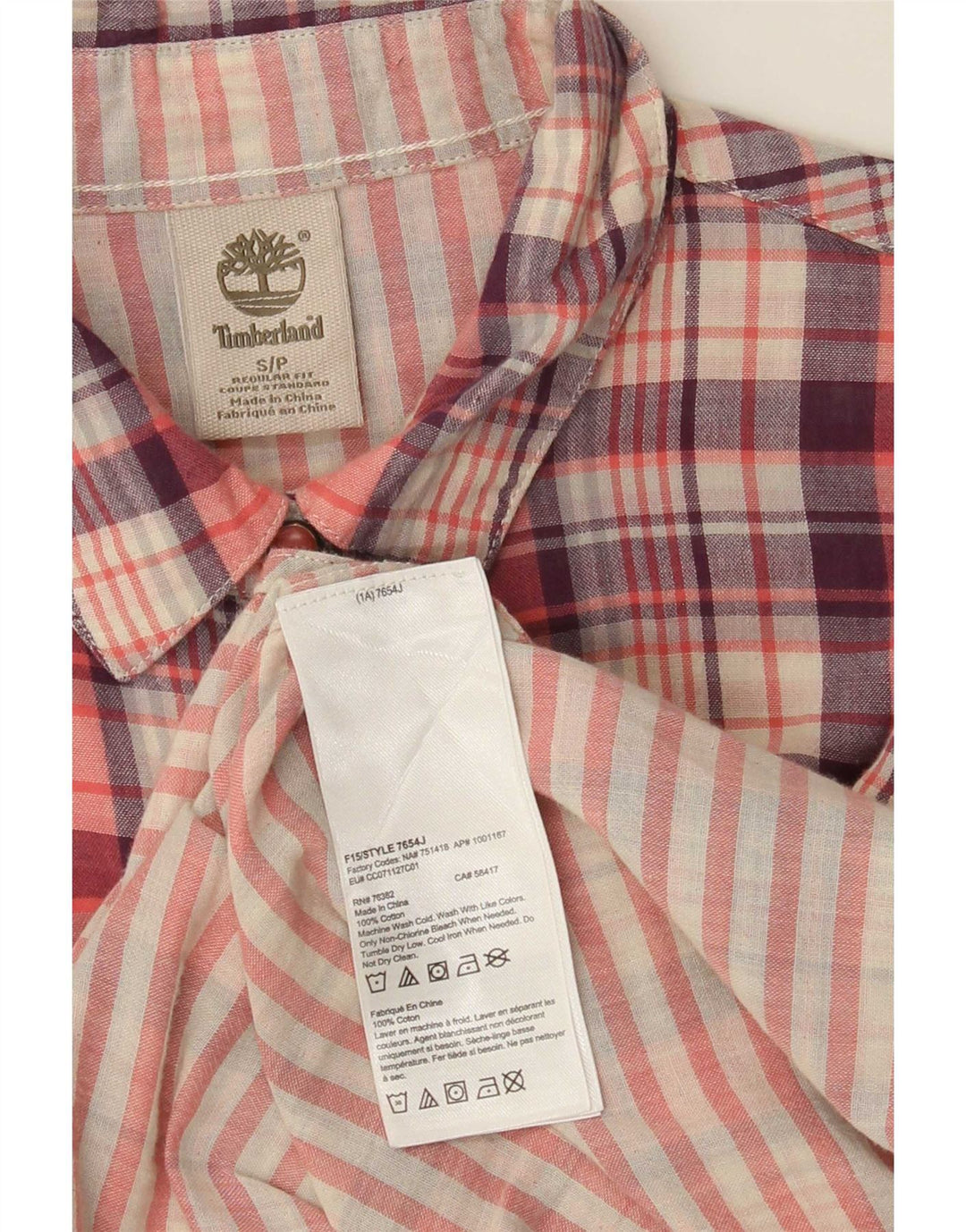 Timberland Womens Regular Fit skjorte UK 10 Lille rød ternet bomuld