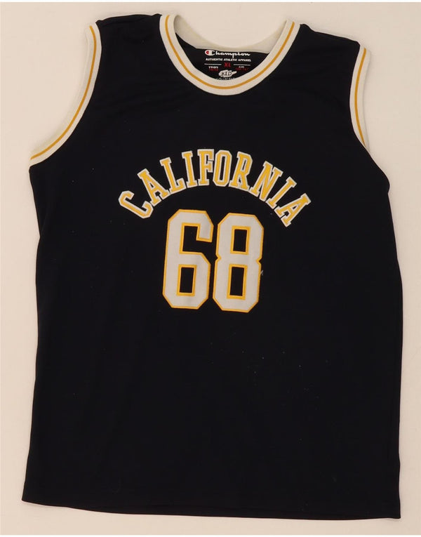 Champion Boys Grafisk Vest Top 13-14 år XL Navy Blue Polyester