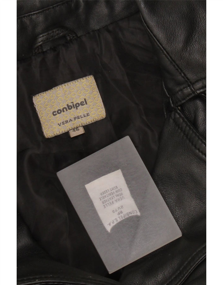 Conbipel Dame Læder Frakke IT 46 Stor Sort Læder