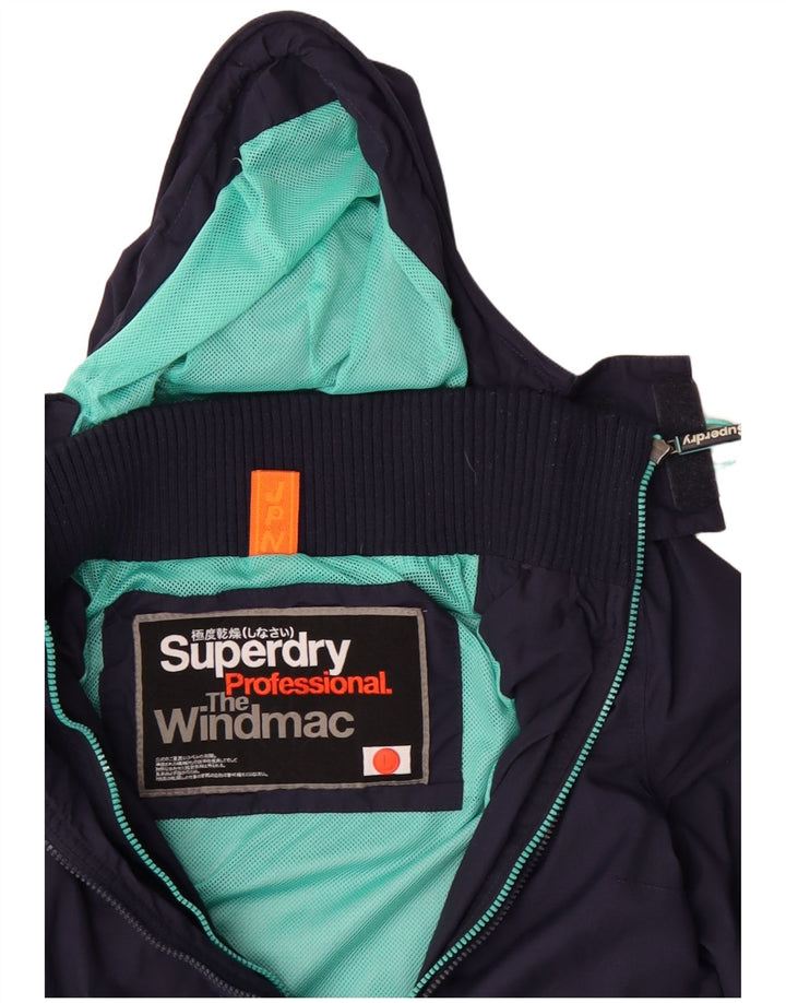 SUPERDRY Mens The Windmac Hooded Windbreaker Jacket UK 40 Large Navy Blue