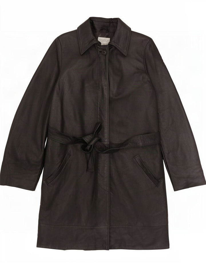Conbipel Dame Free Heron Leather Coat IT 42 Medium Black