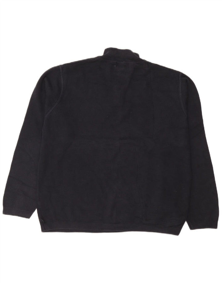 Marks & Spencer Herre Blue Harbor Zip Neck Jumper Sweater XL Navy Blue