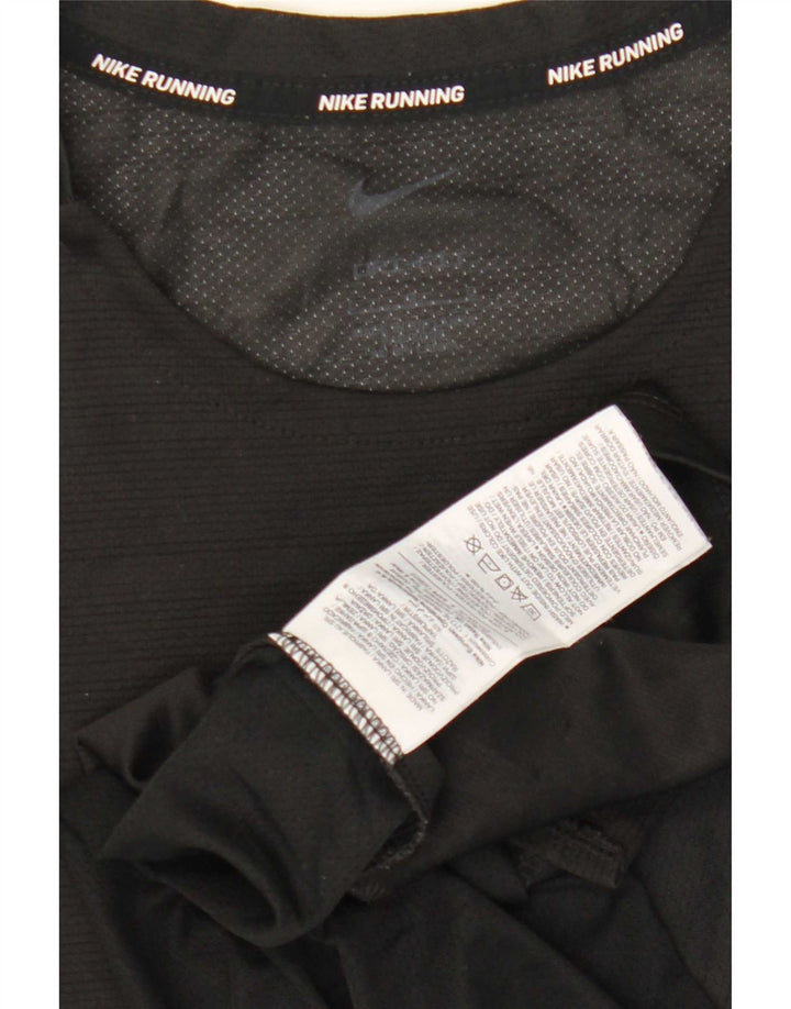 Nike Herre Dri Fit T-shirt Top Stor sort stribet polyester