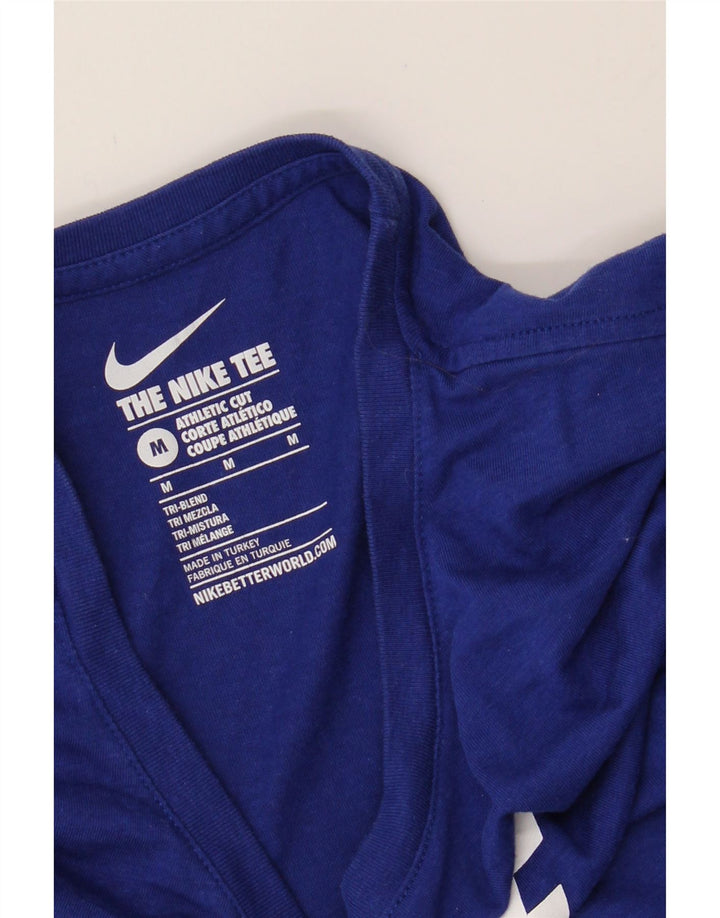 NIKE Womens Athletic Cut Graphic T-Shirt Top UK 12 Medium Blue Polyester Vintage Nike and Second-Hand Nike from Messina Hembry 
