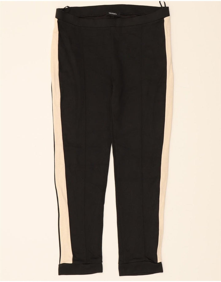 MAX&CO. Womens Slim Casual Trousers Large W32 L27 Black Colourblock Vintage Max&Co. and Second-Hand Max&Co. from Messina Hembry 