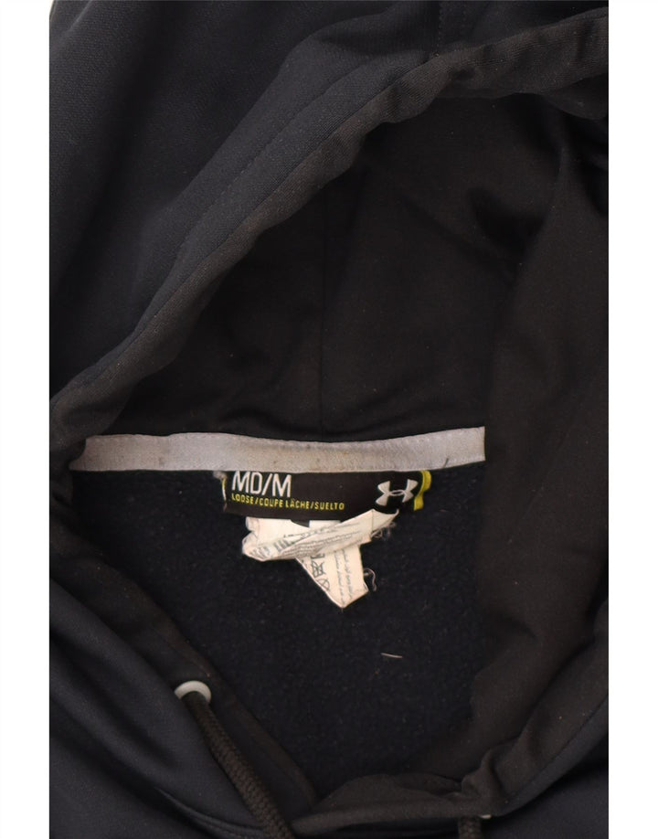 UNDER ARMOUR Mens Graphic Hoodie Jumper Medium Navy Blue Polyester Vintage Under Armour and Second-Hand Under Armour from Messina Hembry 