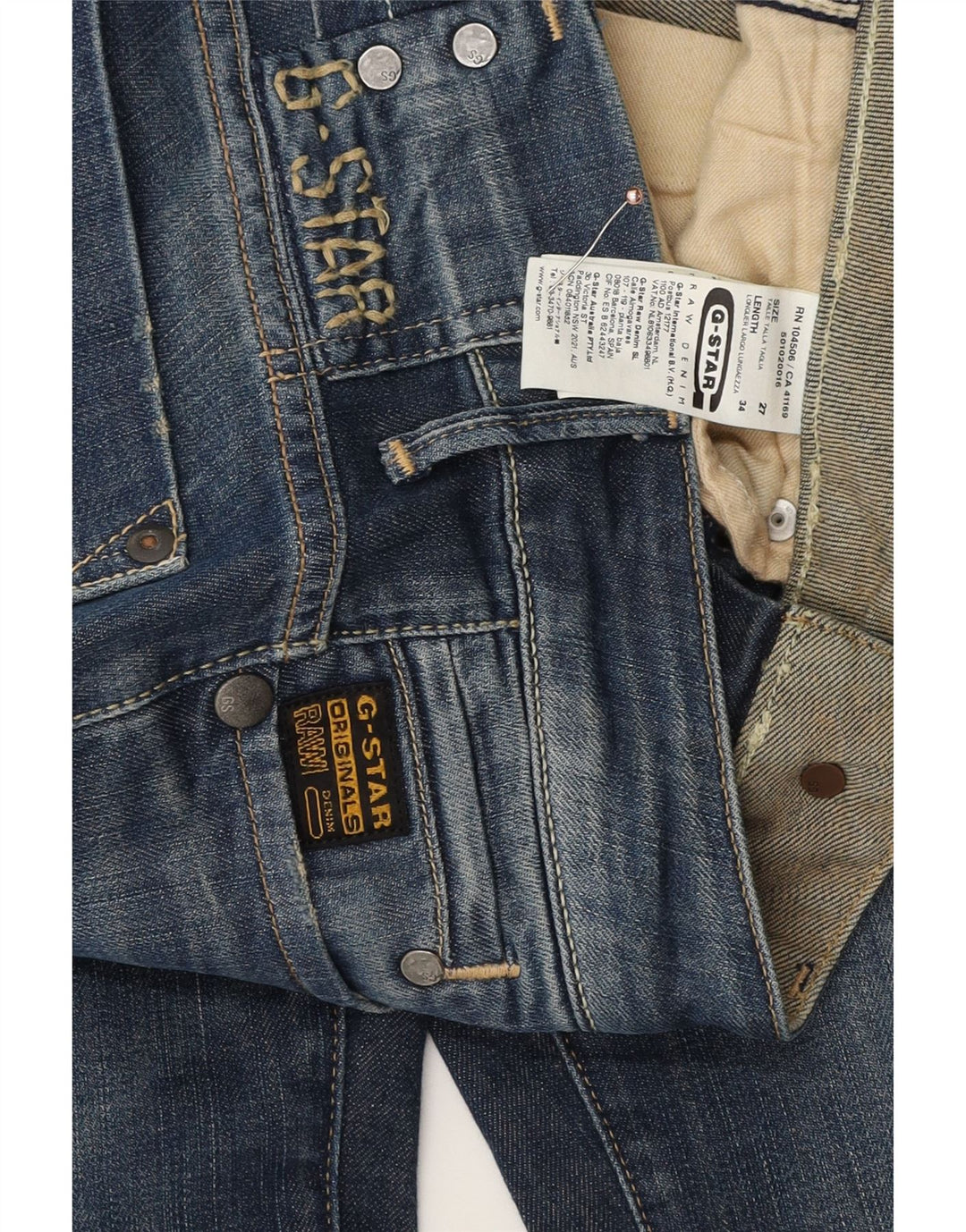 G-Star Dame Slim Jeans W27 L34 Blå Bomuld