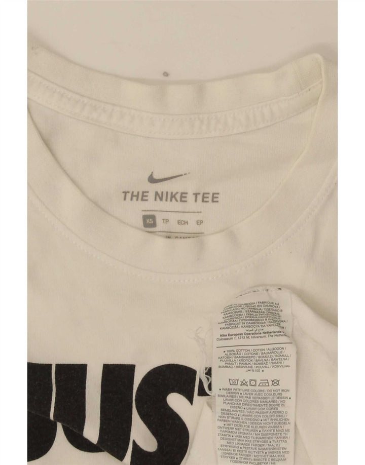 Nike grafisk T-shirt top XS til mænd, hvid bomuld