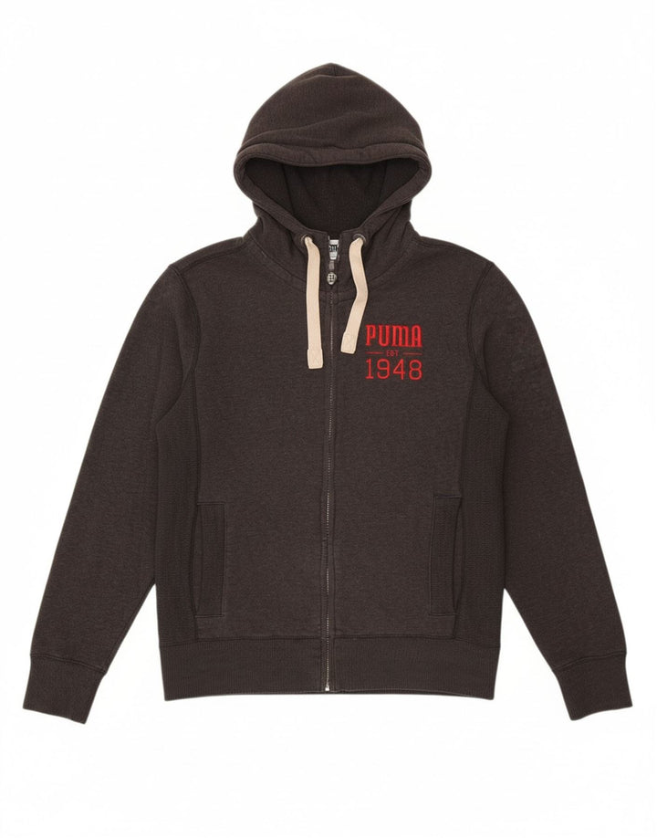 PUMA Mens Graphic Zip Hoodie Sweater Medium Grey