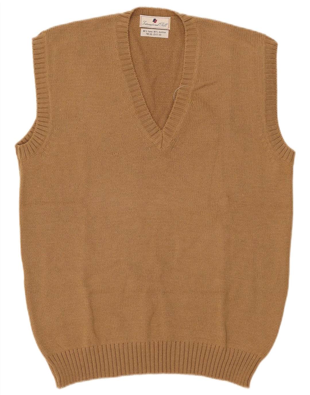 Vintage Herrevest Tank Top IT 54 XL Beige Uld