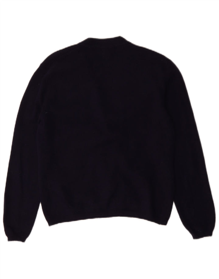 Zara Dame Cardigan Sweater UK 14 Large Navy Blue Uld